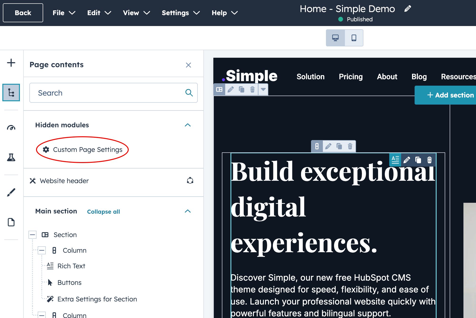 custom_page_settings