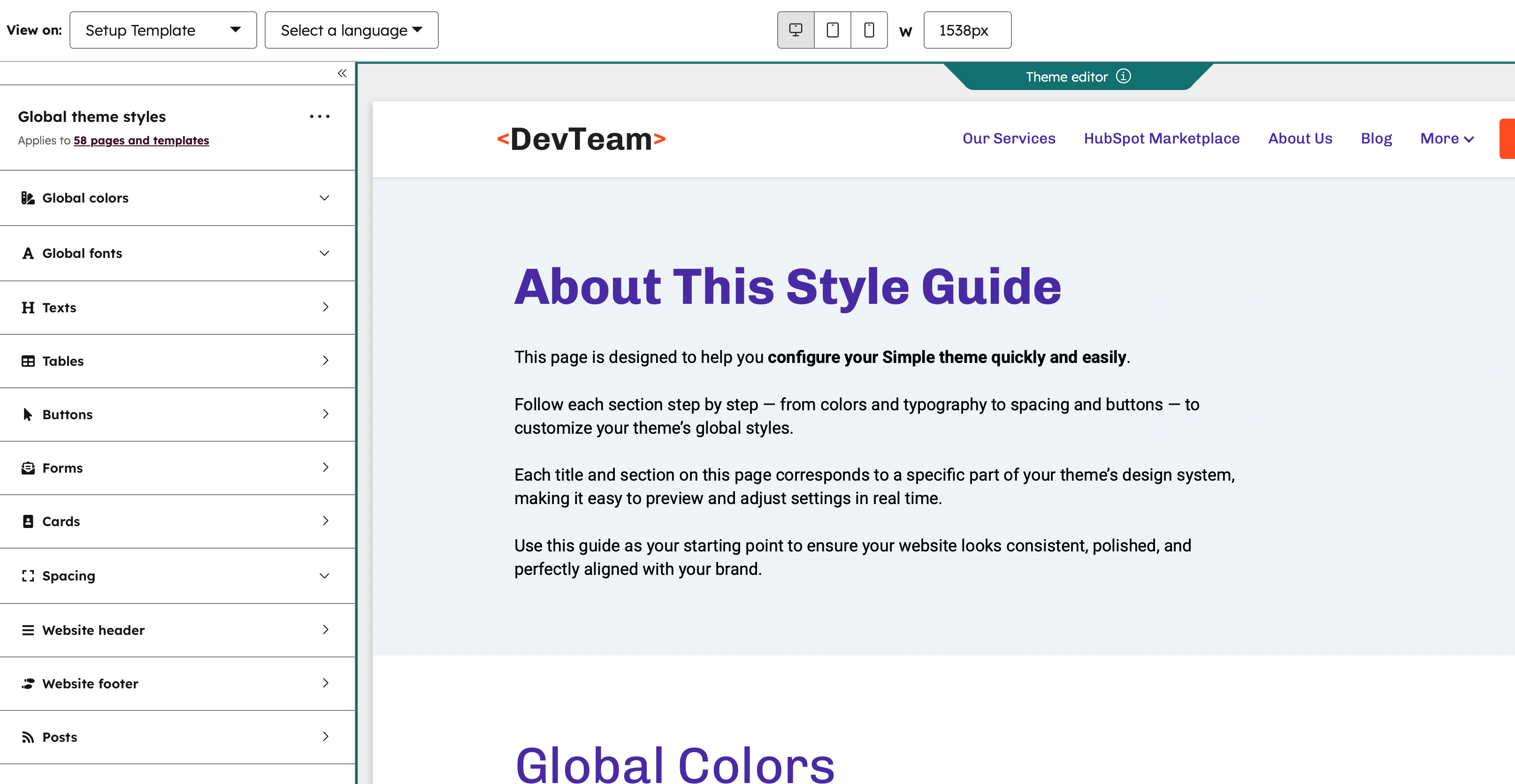 How to Change Theme Settings in HubSpot Without Touching Code
